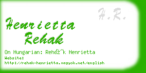 henrietta rehak business card